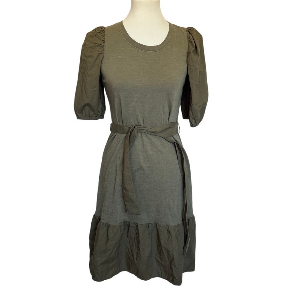 NATION LTD - Evangeline Belted Cotton Mini Dress - Green - Size Small